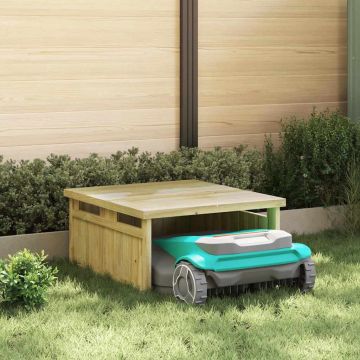 Garage per tosaerba Marrone 73.5 x 81.5 x 38.5 cm