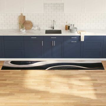Tappeto da Cucina Nero 300 x 60 cm Velluto