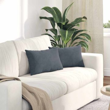 Cuscini da Divano 2 pcs Grigio scuro 50 x 30 cm