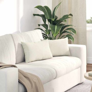 Cuscini da Divano 2 pcs Crema 50 x 30 cm Tessuto in Cords