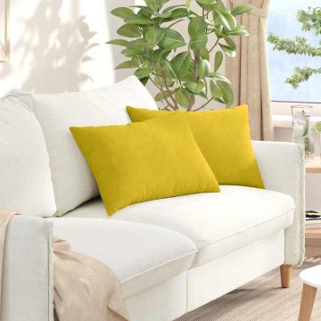 Cuscini da Divano 2 pcs Giallo 60 x 40 cm Tessuto in Cords