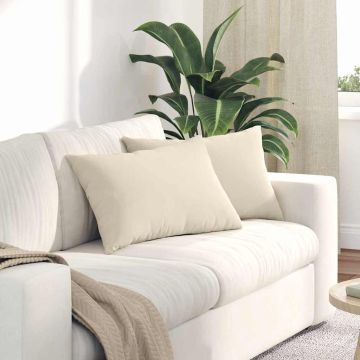 Cuscini da Divano 2 pz Tessuto Beige 60 x 40 cm