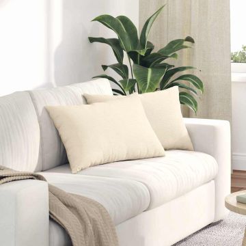 Cuscini da Divano 2 pcs Crema 60 x 40 cm Tessuto in Cords