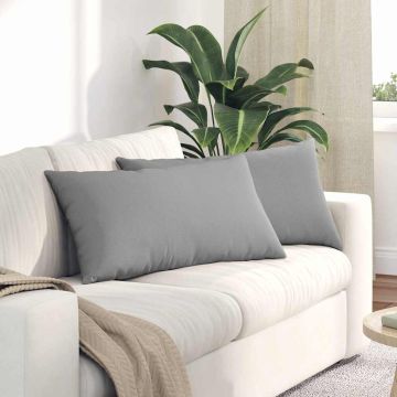 Cuscini da Divano 2 pz Tessuto Grigio Nuvola 80 x 40 cm