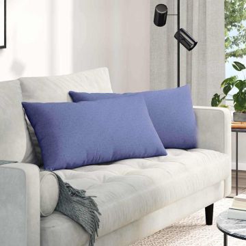 Cuscini da Divano 2 pz Tessuto Blu jeans 80 x 40 cm