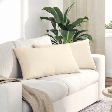 Cuscini da Divano 2 pcs Crema 80 x 40 cm Tessuto in Cords
