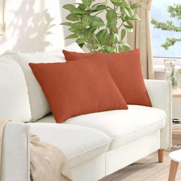 Cuscini da Divano 2 pcs Rosso Arancio 70 x 50 cm
