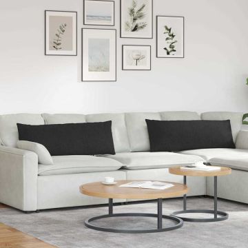 Cuscini da Divano 2 pz Tessuto Nero 120 x 40 cm