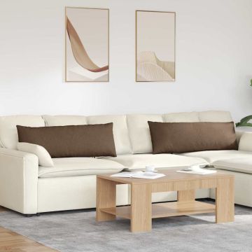 Cuscini da Divano 2 pz Tessuto Marrone 120 x 40 cm