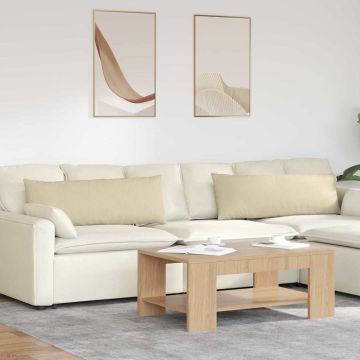Cuscini da Divano 2 pz Tessuto Crema 120 x 40 cm