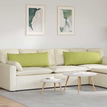 Cuscini da Divano 2 pz Tessuto Verde chiaro 120 x 40 cm