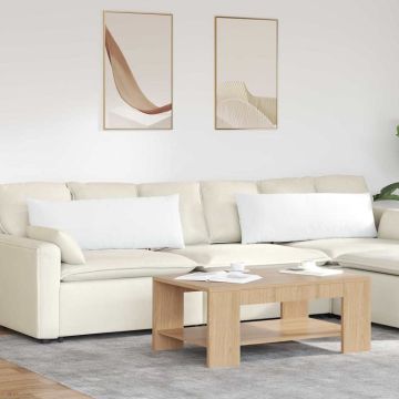 Cuscini da Divano 2 pz Tessuto Bianco 120 x 40 cm