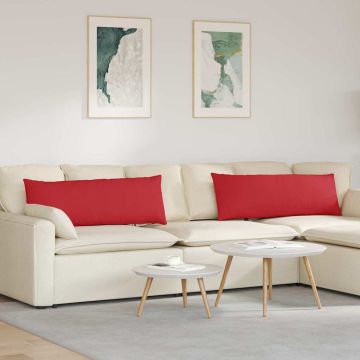 Cuscini da Divano 2 pz Tessuto Rosso 120 x 40 cm