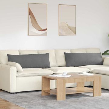 Cuscini da Divano 2 pz Tessuto Grigio scuro 120 x 40 cm