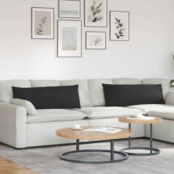 Cuscini da Divano 2 pz Tessuto Nero 120 x 40 cm