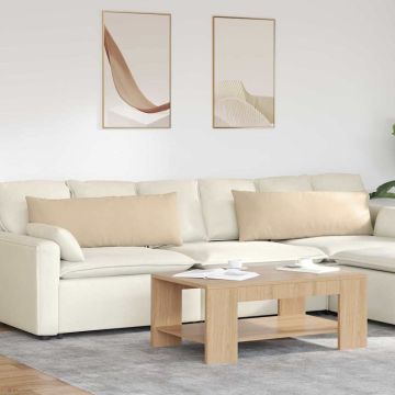 Cuscini da Divano 2 pz Tessuto Crema 120 x 40 cm