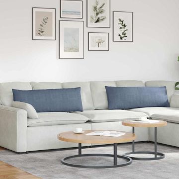 Cuscini da Divano 2 pcs Blu 120 x 40 cm Tessuto in Cords