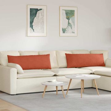 Cuscini da Divano 2 pcs Rosso Arancio 120 x 40 cm