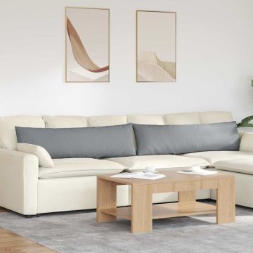 Cuscini da Divano 2 pz Tessuto Grigio chiaro 145 x 40 cm