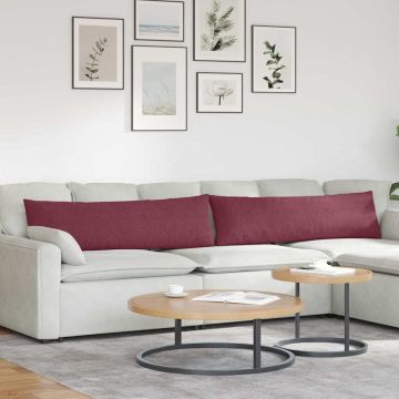 Cuscini da Divano 2 pz Tessuto Rosso Vino 145 x 40 cm