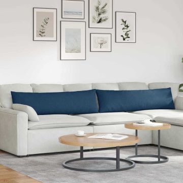 Cuscini da Divano 2 pz Tessuto Blu 145 x 40 cm