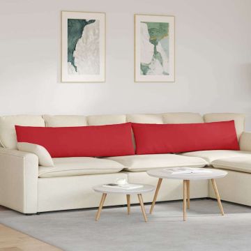 Cuscini da Divano 2 pz Tessuto Rosso 145 x 40 cm