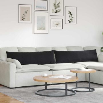 Cuscini da Divano 2 pcs Nero 145 x 40 cm Tessuto in Cords