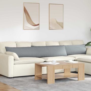 Cuscini da Divano 2 pz Tessuto Grigio chiaro 200 x 40 cm
