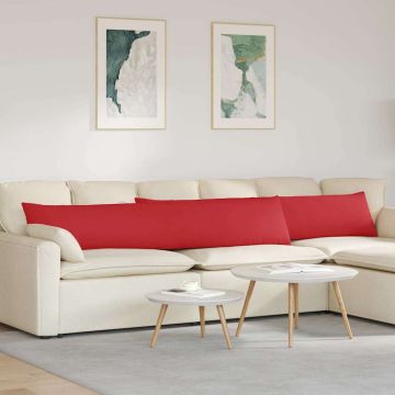 Cuscini da Divano 2 pz Tessuto Rosso 200 x 40 cm