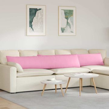 Cuscini da Divano 2 pz Tessuto Rosa 200 x 40 cm