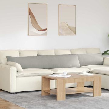 Cuscini da Divano 2 pz Tessuto Grigio chiaro 200 x 40 cm