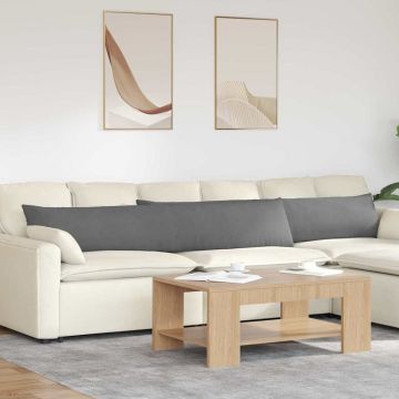 Cuscini da Divano 2 pz Tessuto Grigio scuro 200 x 40 cm