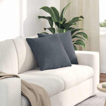 Cuscini da Divano 2 pcs Grigio scuro 45 x 45 cm