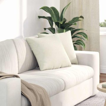 Cuscini da Divano 2 pcs Crema 45 x 45 cm Tessuto in Cords