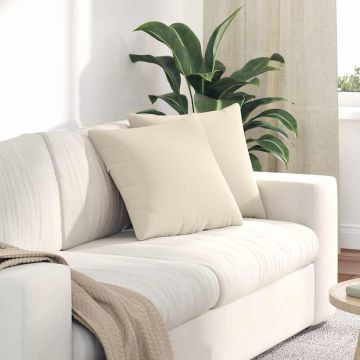 Cuscini da Divano 2 pz Tessuto Beige 45 x 45 cm