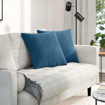 Cuscini da Divano 2 pcs Blu 50 x 50 cm Tessuto in Cords