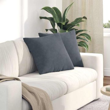 Cuscini da Divano 2 pcs Grigio scuro 50 x 50 cm
