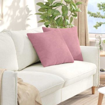 Cuscini da Divano 2 pcs Rosa 50 x 50 cm Tessuto in Cords