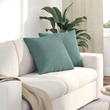 Cuscini da Divano 2 pcs Verde Mare 50 x 50 cm Tessuto in Cords