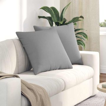 Cuscini da Divano 2 pz Tessuto Grigio Nuvola 60 x 60 cm