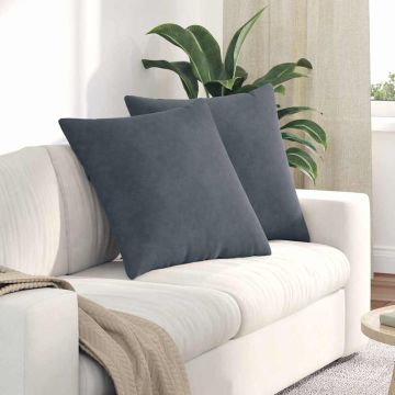 Cuscini da Divano 2 pcs Grigio scuro 60 x 60 cm