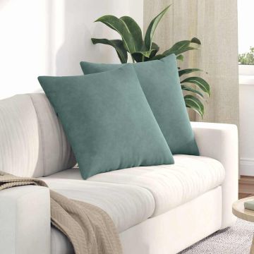 Cuscini da Divano 2 pcs Verde Mare 60 x 60 cm Tessuto in Cords