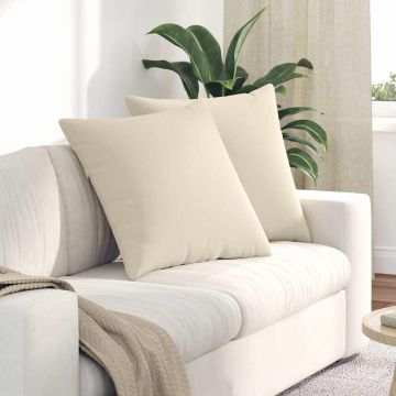 Cuscini da Divano 2 pz Tessuto Beige 60 x 60 cm