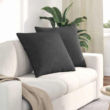 Cuscini da Divano 2 pz Tessuto in Cords Grigio scuro 60 x 60 cm