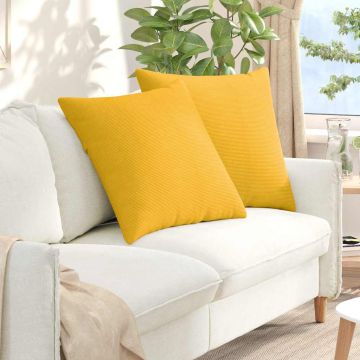 Cuscini da Divano 2 pcs Giallo Chiaro 60 x 60 cm