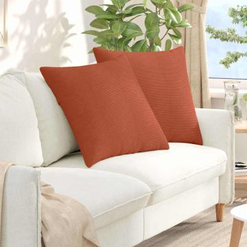 Cuscini da Divano 2 pcs Rosso Arancio 60 x 60 cm