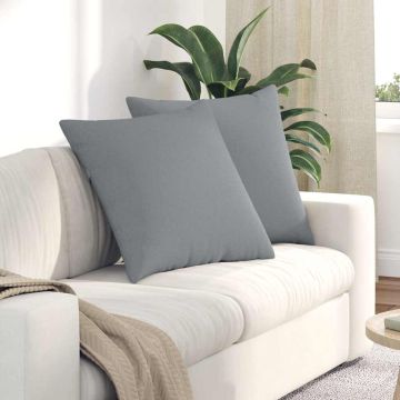 Cuscini da Divano 2 pz Tessuto Grigio chiaro 80 x 80 cm