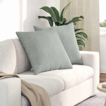 Cuscini da Divano 2 pcs Grigio chiaro 80 x 80 cm