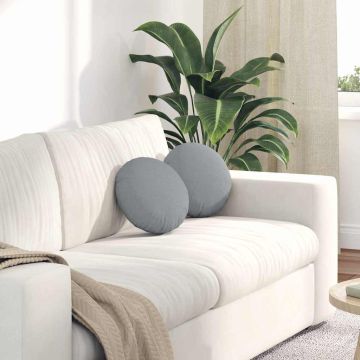 Cuscini per Seduta 2 pz Tessuto Grigio Chiaro Ø30 x 13 cm