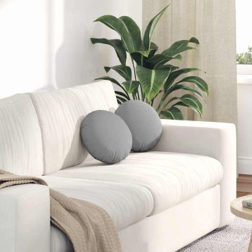 Cuscini per Seduta 2 pz Tessuto Grigio Nuvola Ø30 x 13 cm